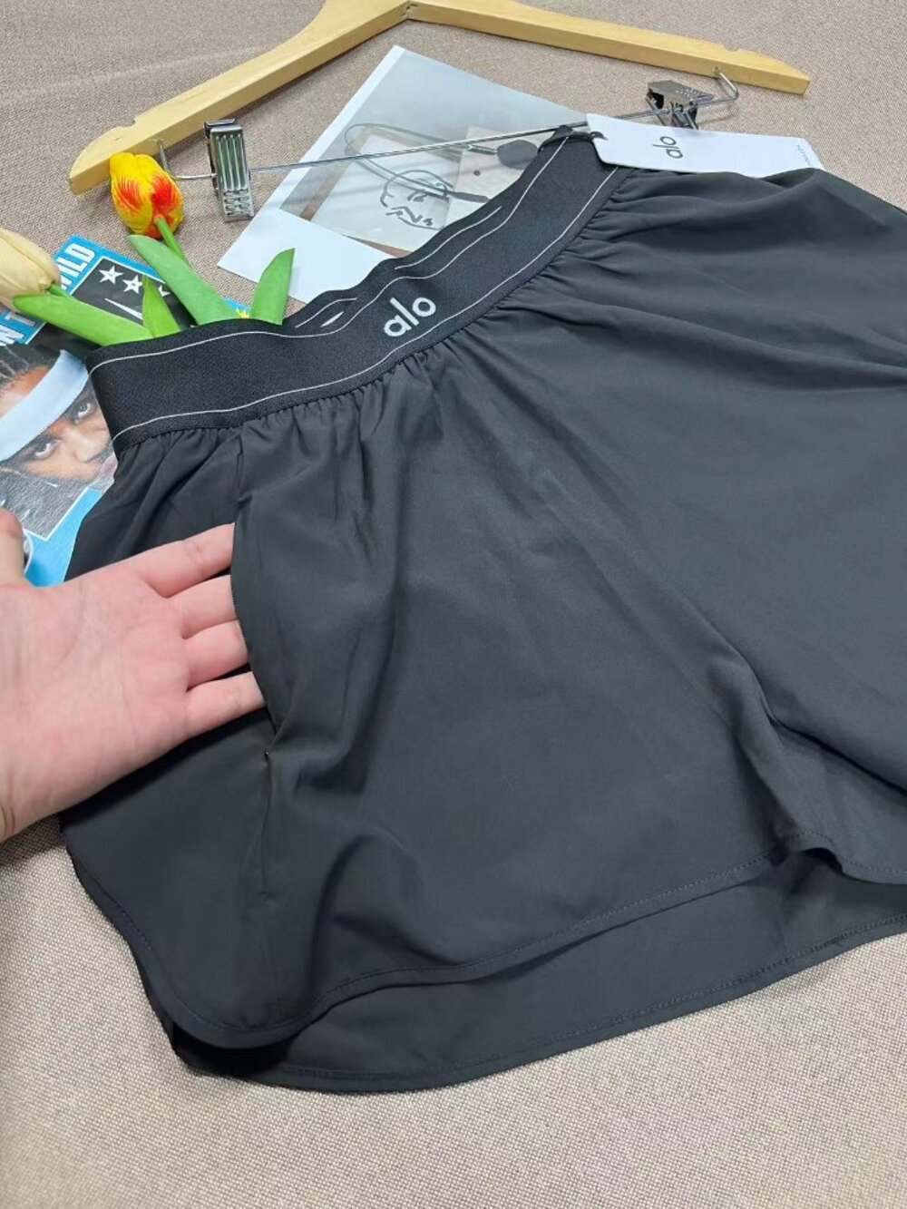 💪ALO Yoga Match Point Short in Black 🏃‍♀️gym‑to‑street NWT - Picture 4 of 8